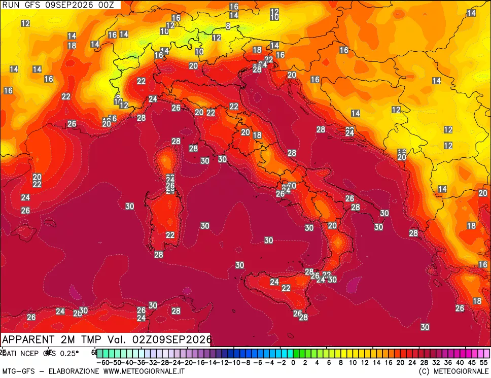 mappa Temp percepita