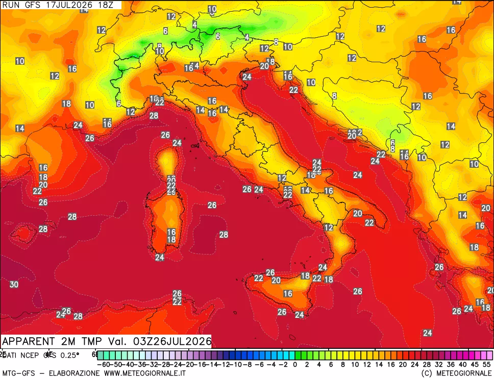 mappa Temp percepita