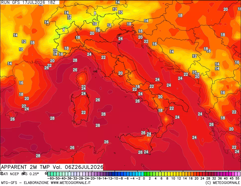 mappa Temp percepita