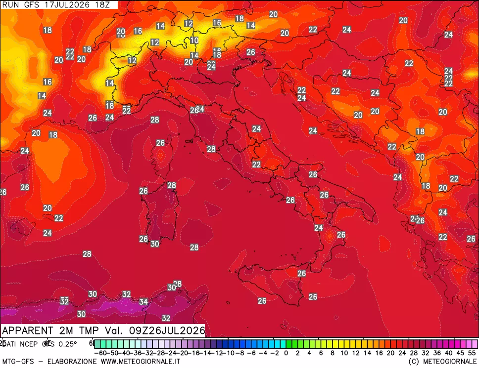 mappa Temp percepita