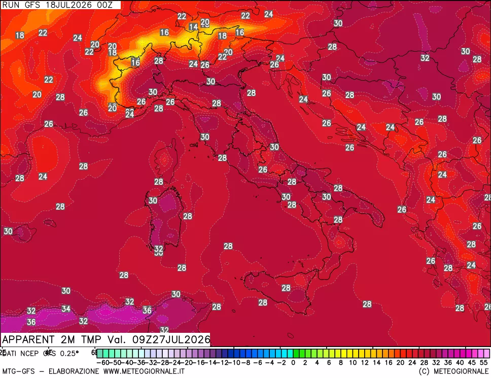 mappa Temp percepita