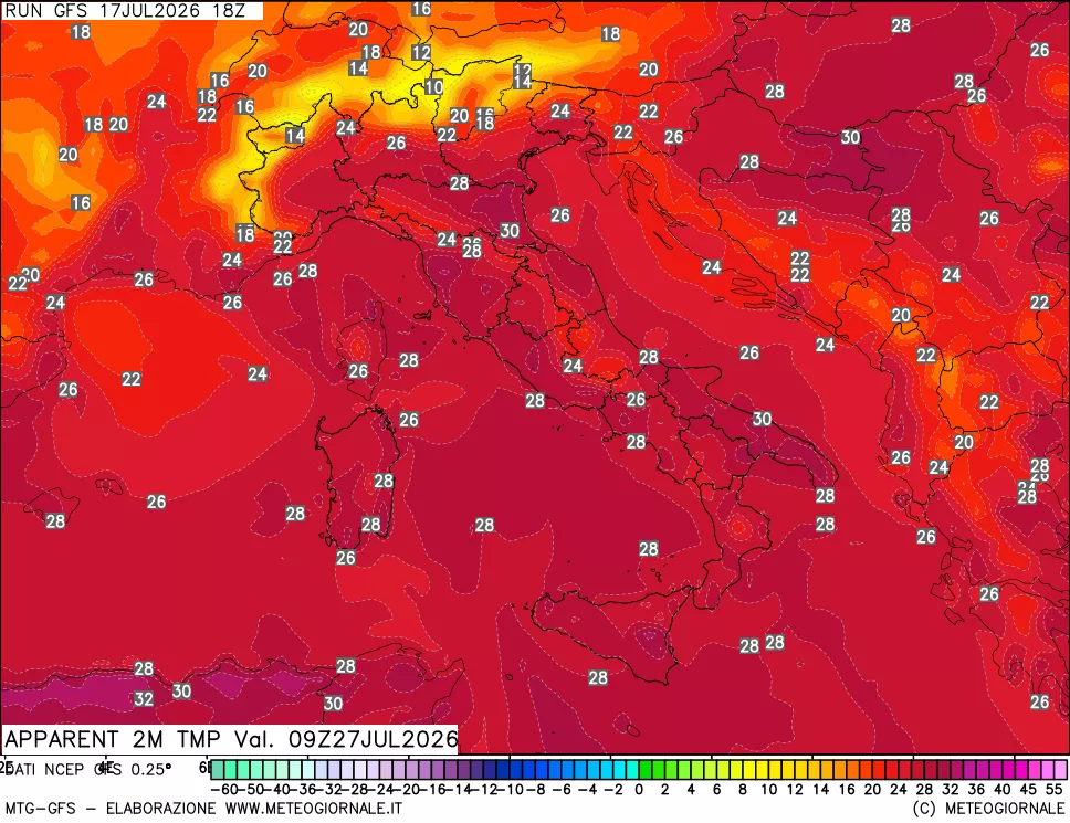 mappa Temp percepita