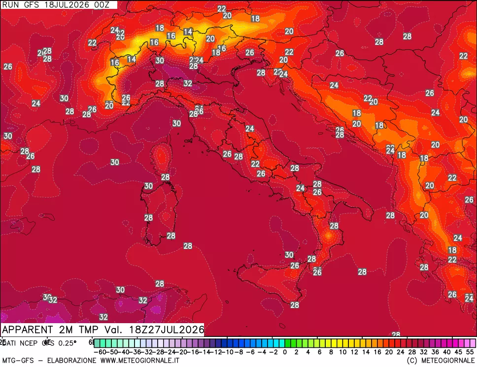 mappa Temp percepita