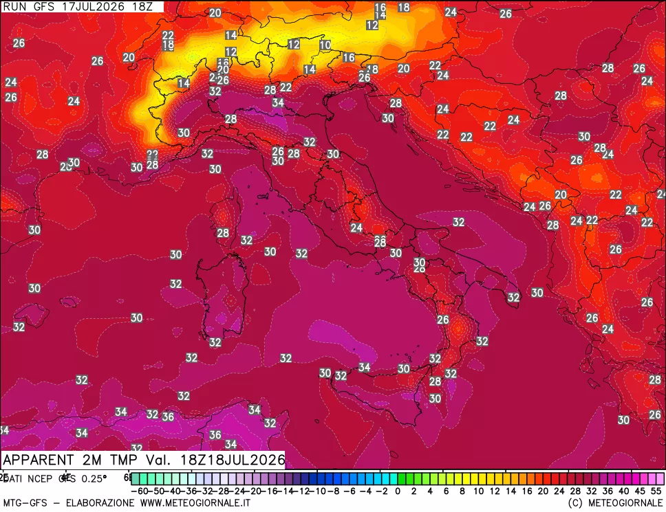 mappa Temp percepita