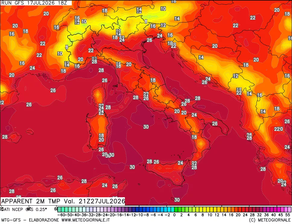 mappa Temp percepita