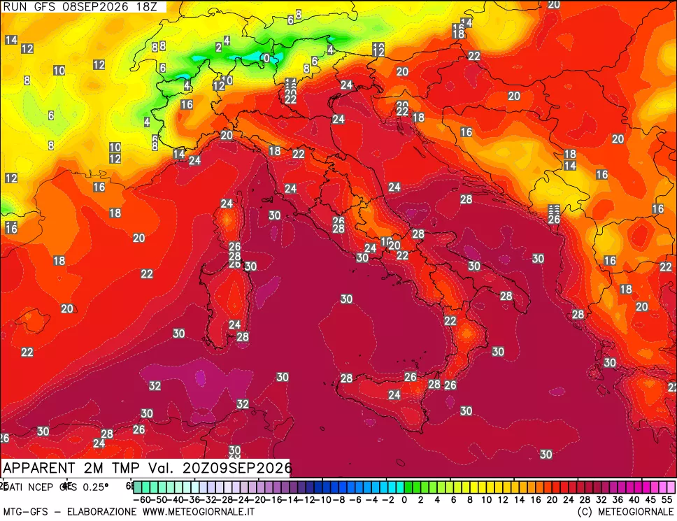 mappa Temp percepita