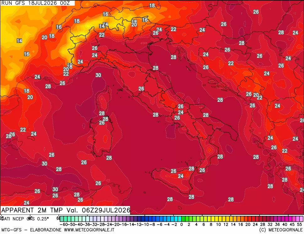 mappa Temp percepita