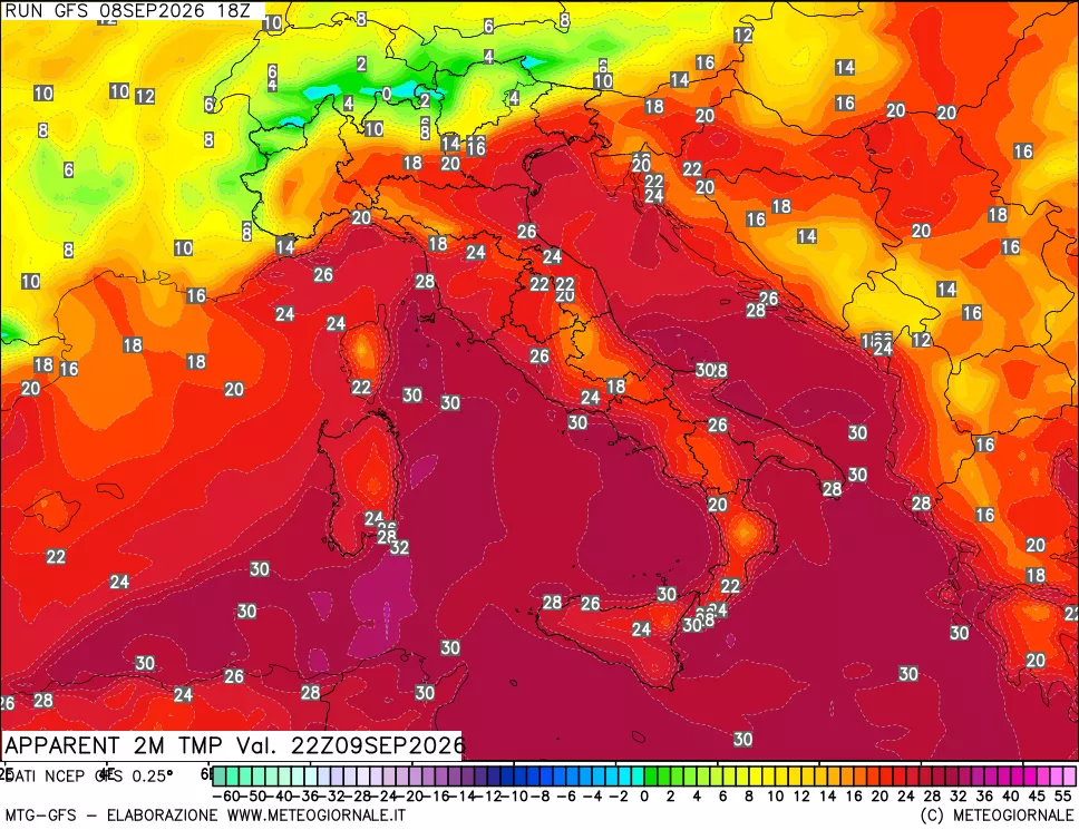mappa Temp percepita