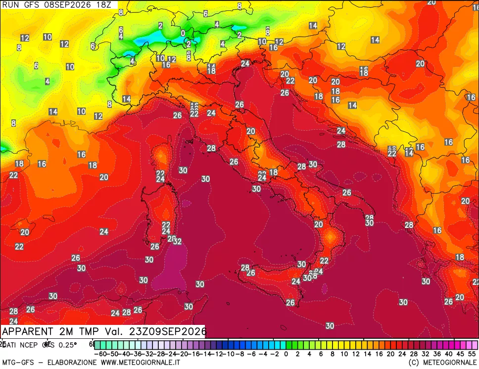 mappa Temp percepita