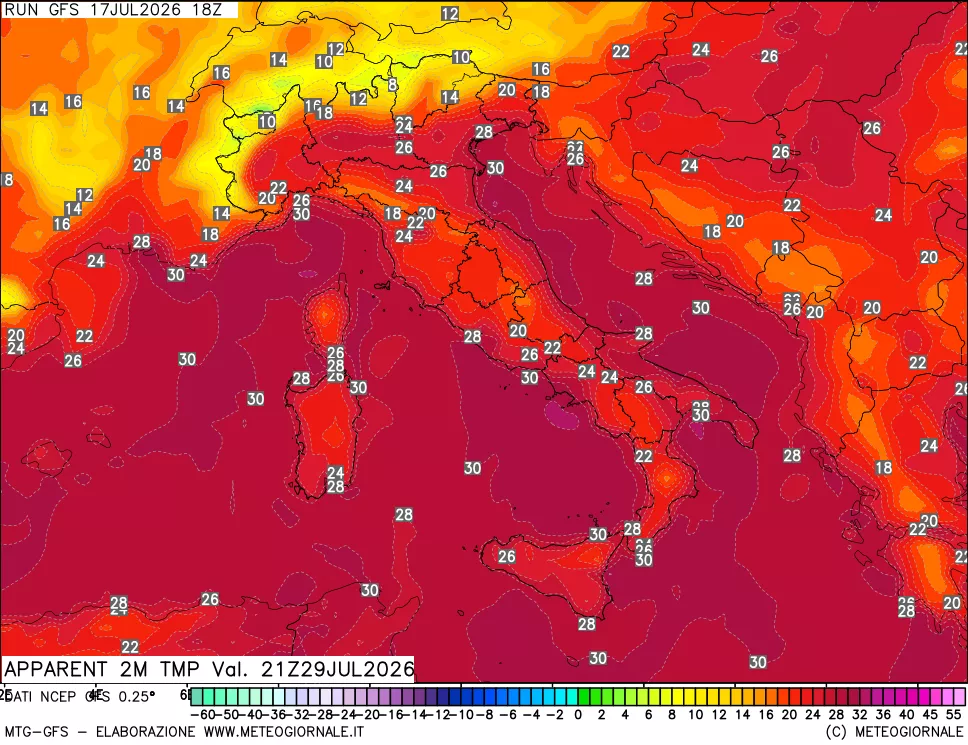 mappa Temp percepita
