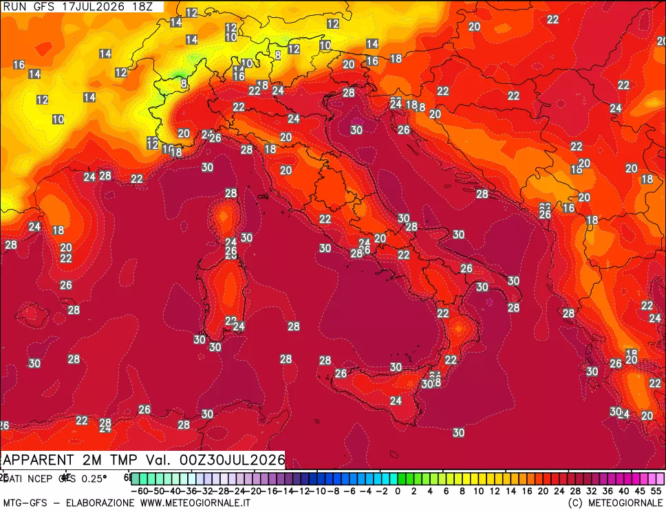 mappa Temp percepita
