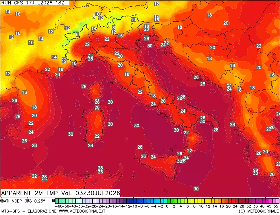 mappa Temp percepita