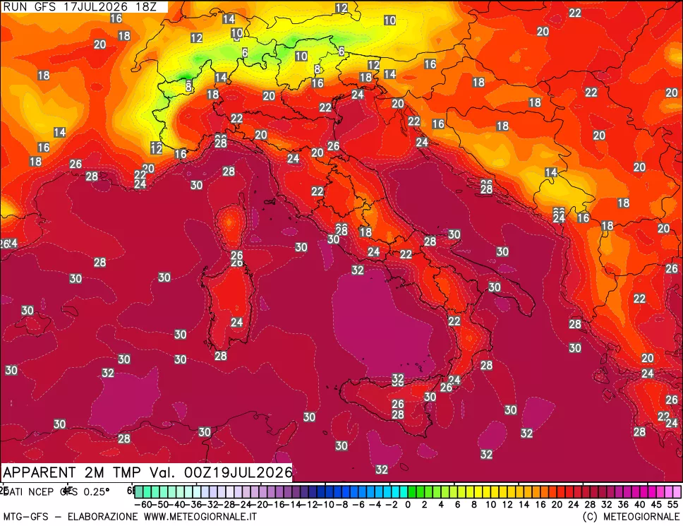 mappa Temp percepita