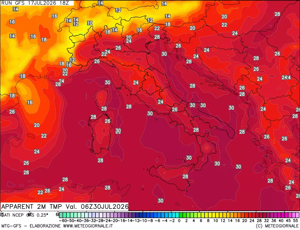 mappa Temp percepita