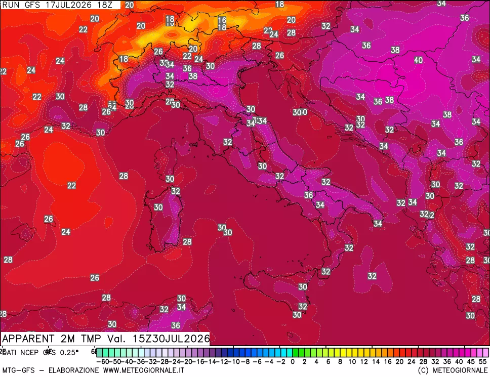 mappa Temp percepita
