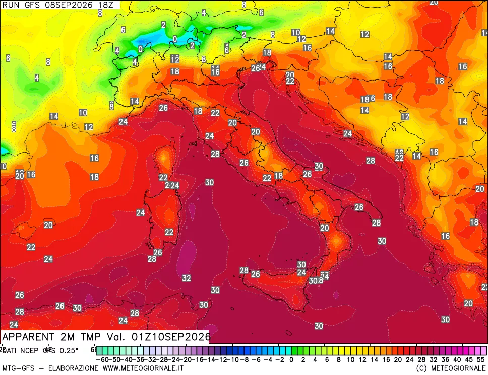 mappa Temp percepita