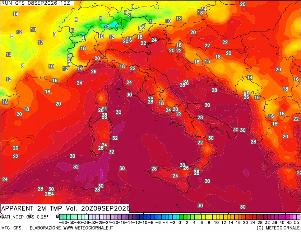 mappa Temp percepita