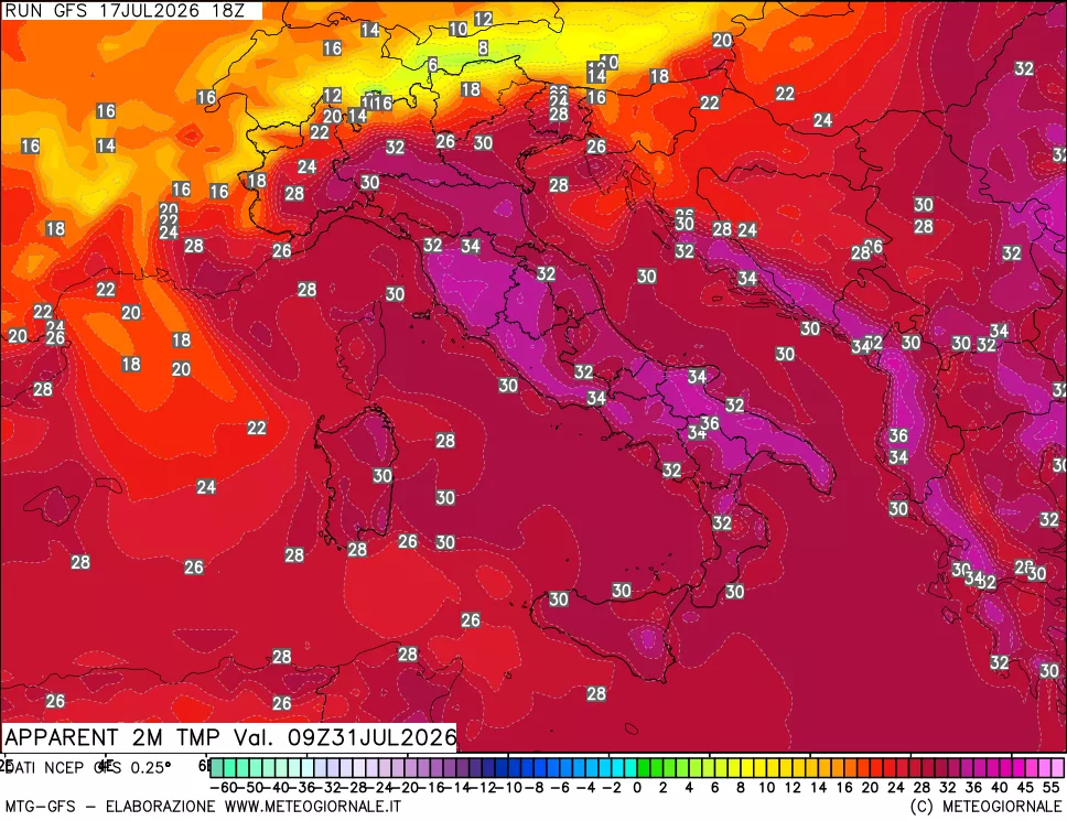 mappa Temp percepita