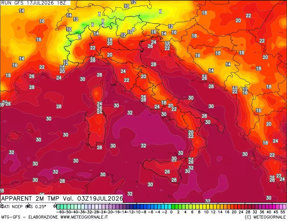 mappa Temp percepita