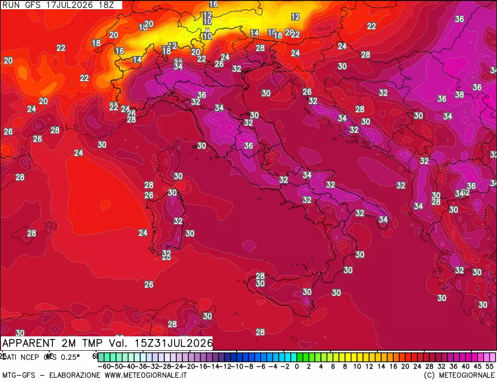 mappa Temp percepita