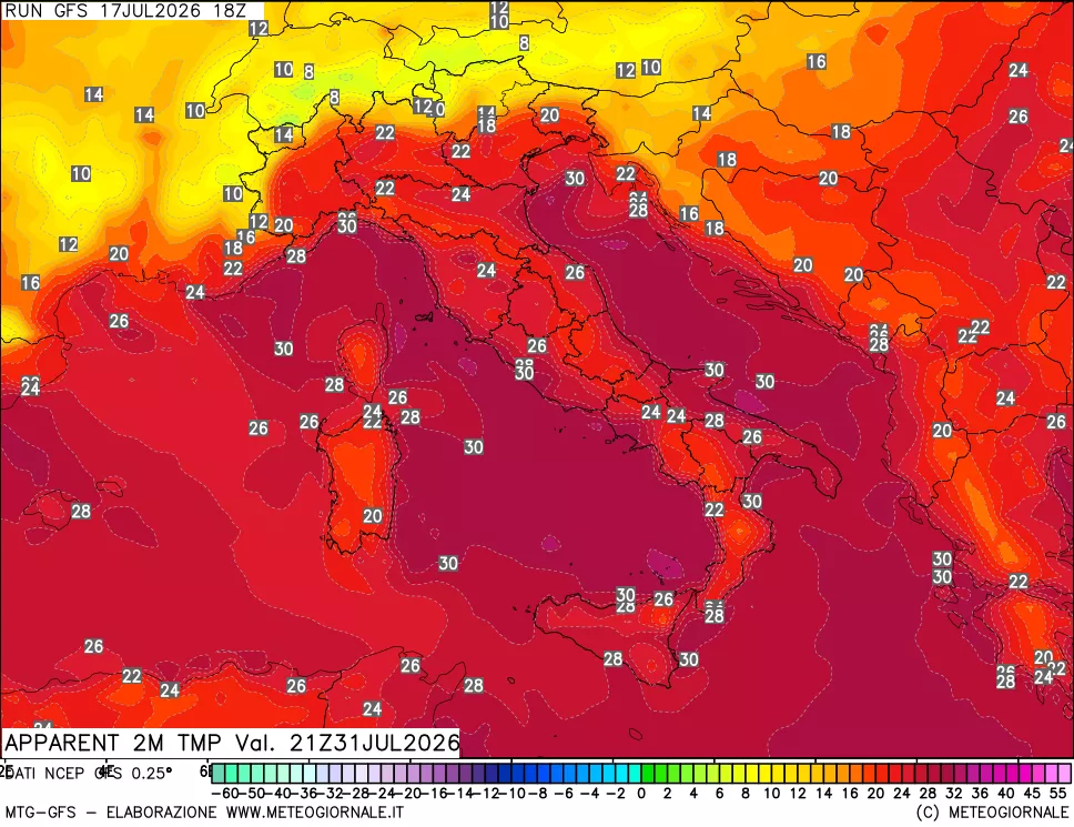 mappa Temp percepita