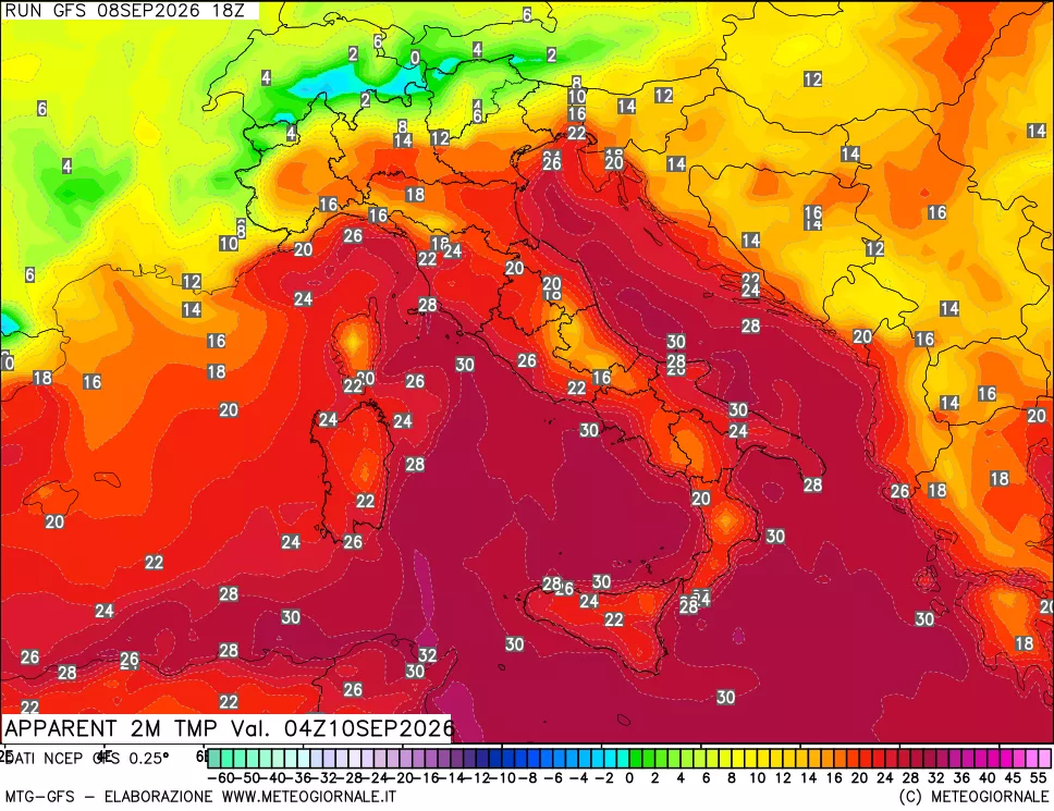 mappa Temp percepita