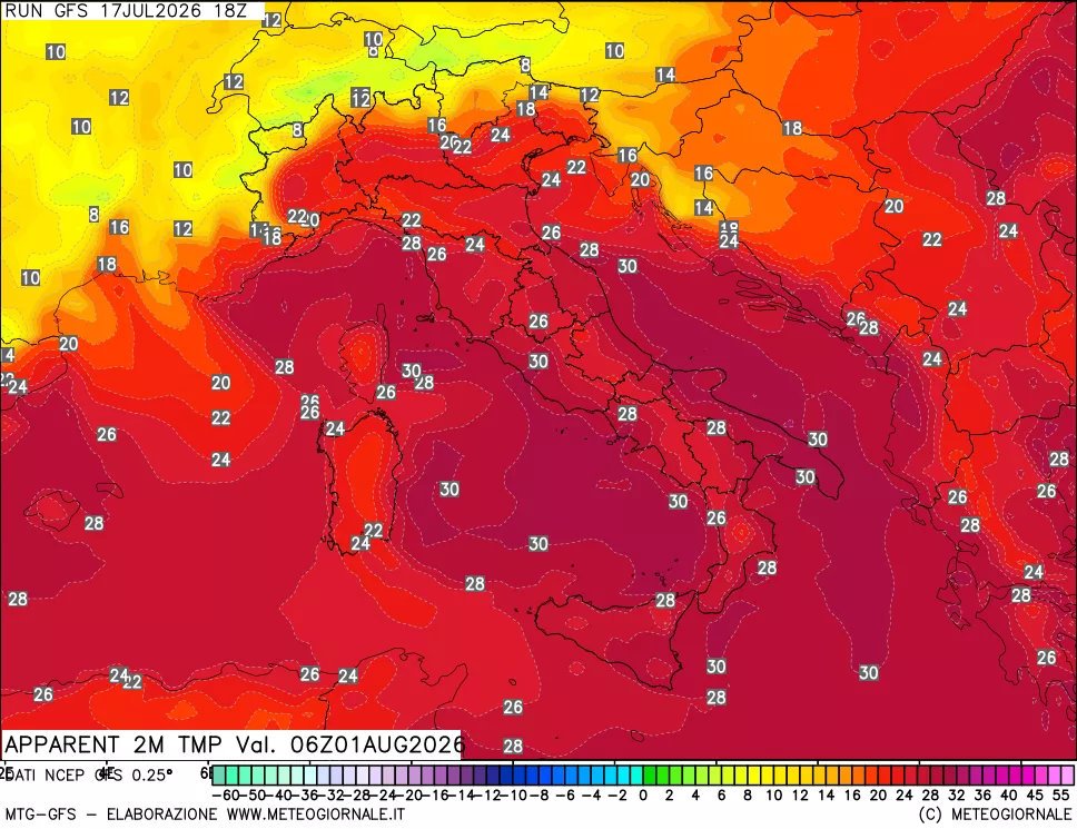 mappa Temp percepita