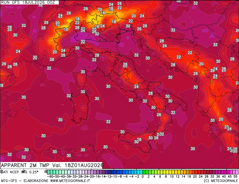 mappa Temp percepita