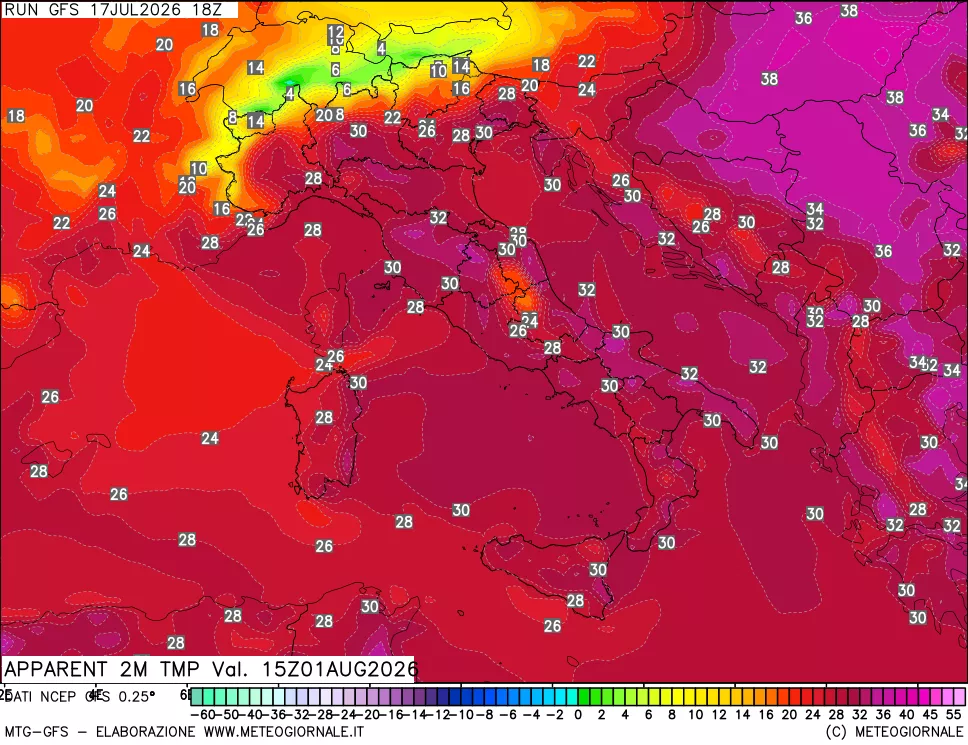 mappa Temp percepita