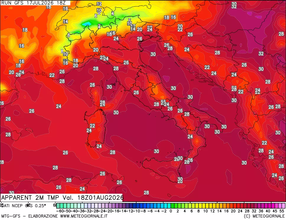 mappa Temp percepita