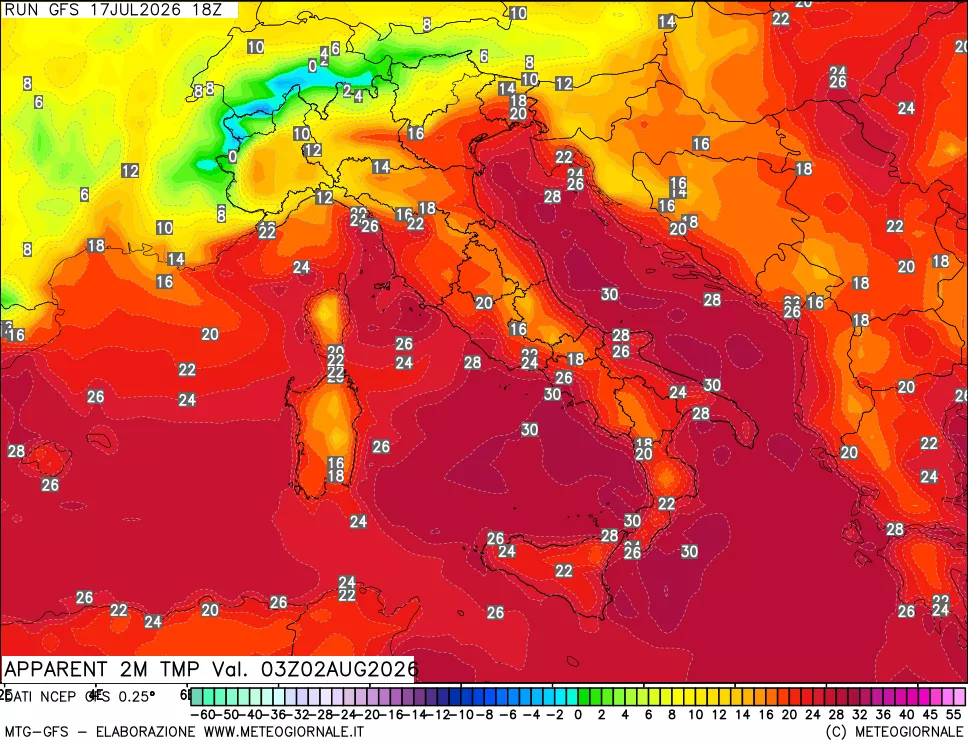 mappa Temp percepita