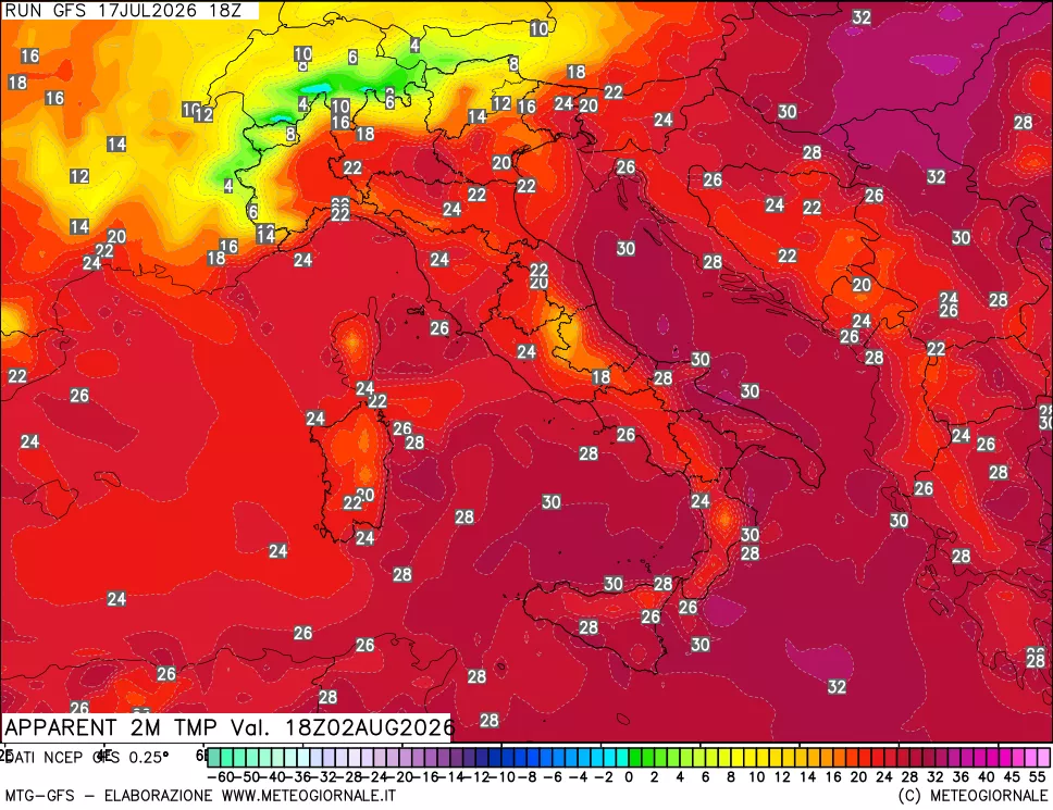 mappa Temp percepita