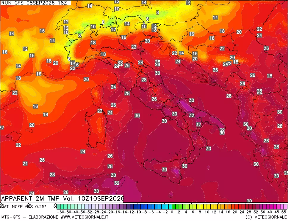 mappa Temp percepita