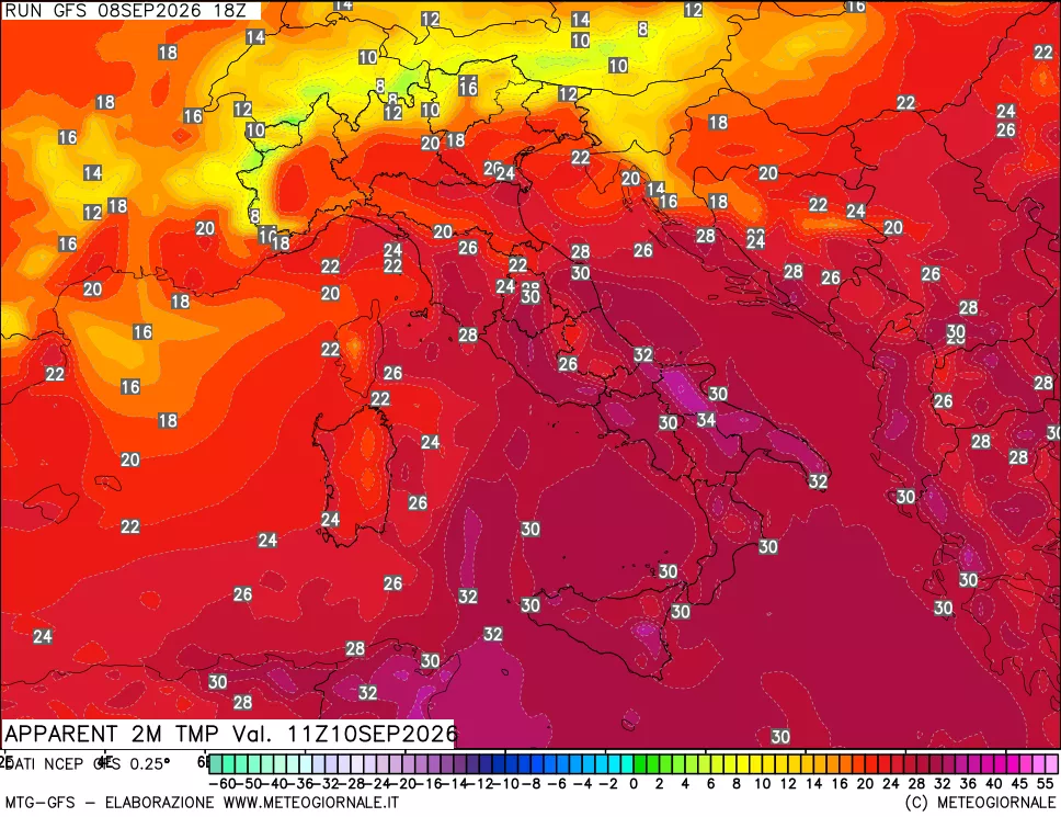 mappa Temp percepita