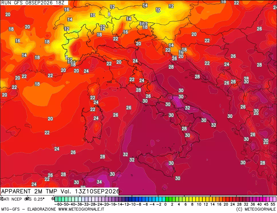 mappa Temp percepita
