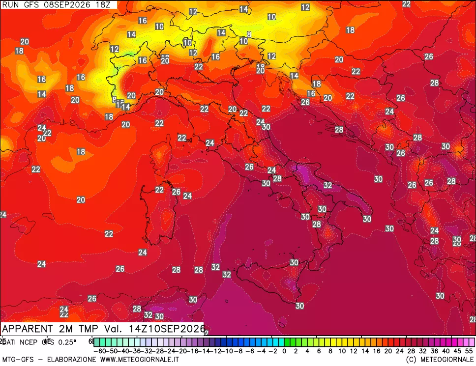 mappa Temp percepita