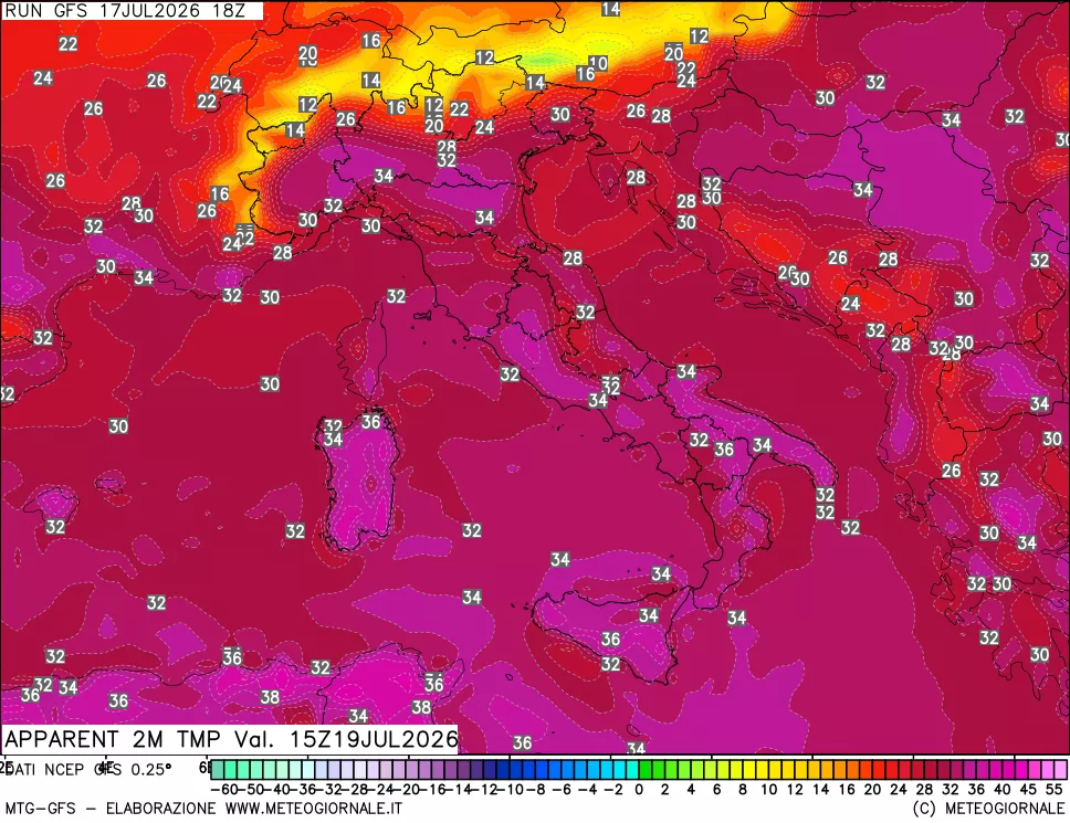 mappa Temp percepita
