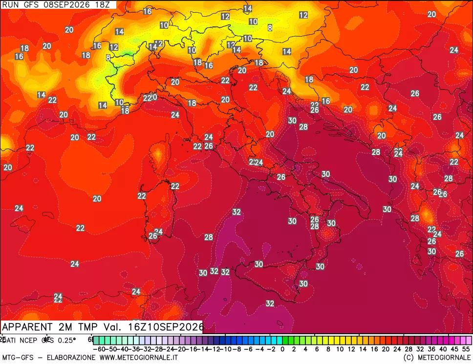 mappa Temp percepita