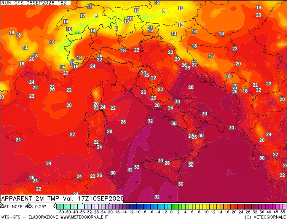 mappa Temp percepita