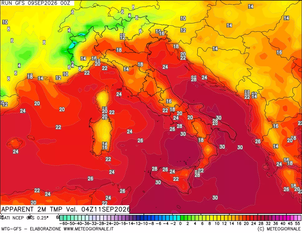 mappa Temp percepita