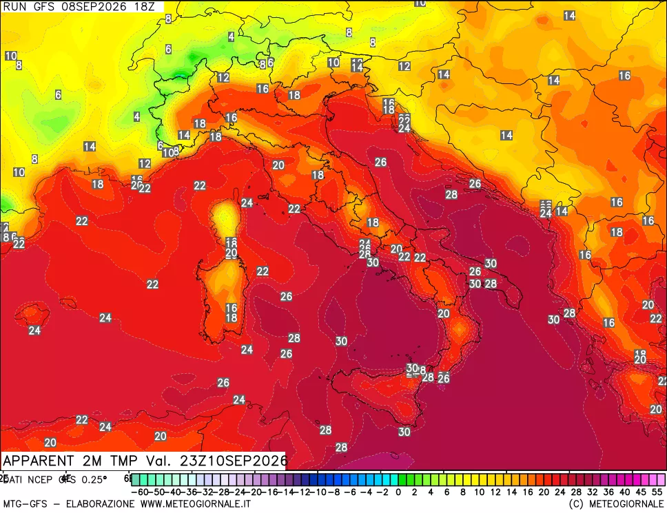 mappa Temp percepita