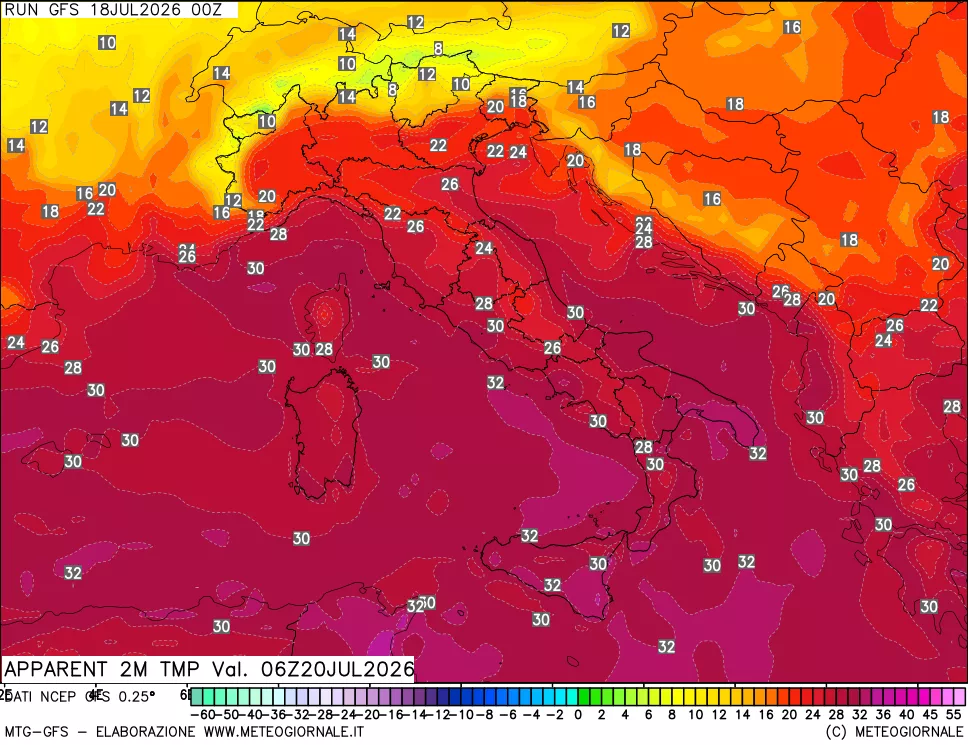 mappa Temp percepita