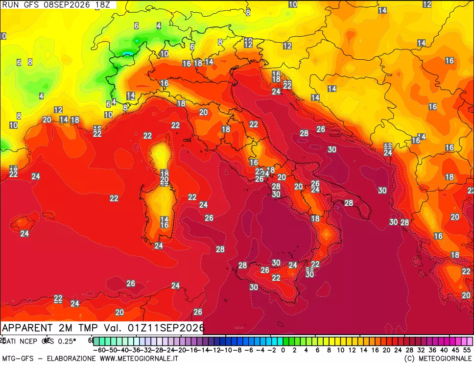 mappa Temp percepita