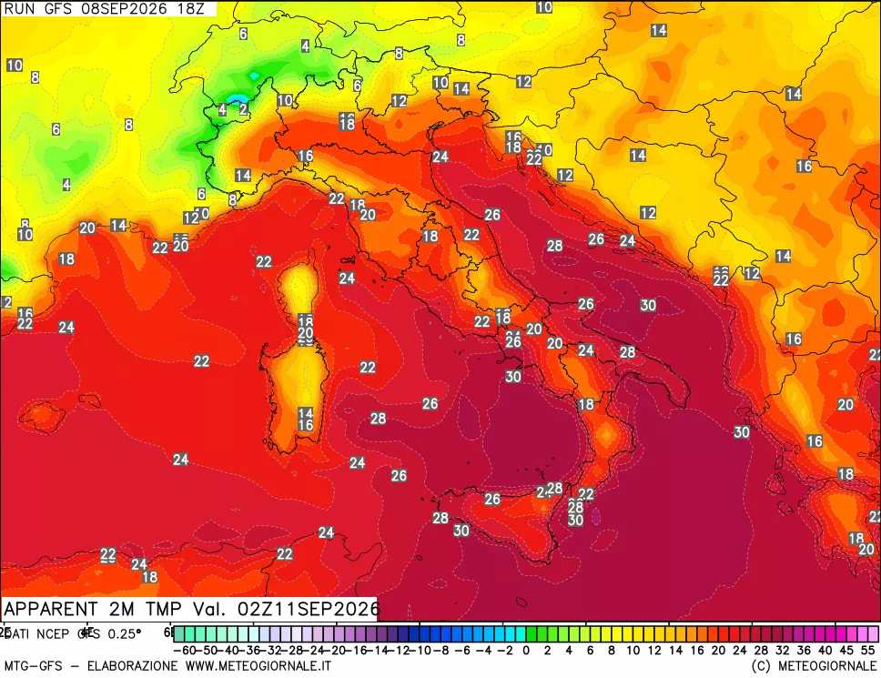 mappa Temp percepita