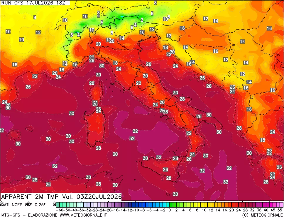 mappa Temp percepita