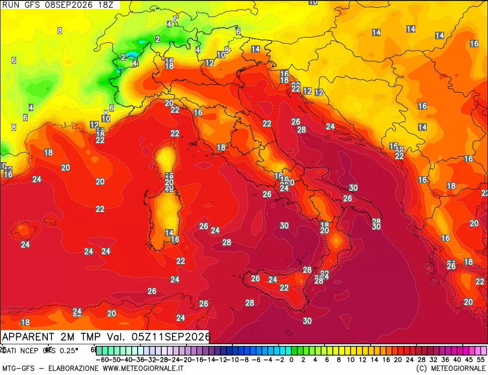 mappa Temp percepita