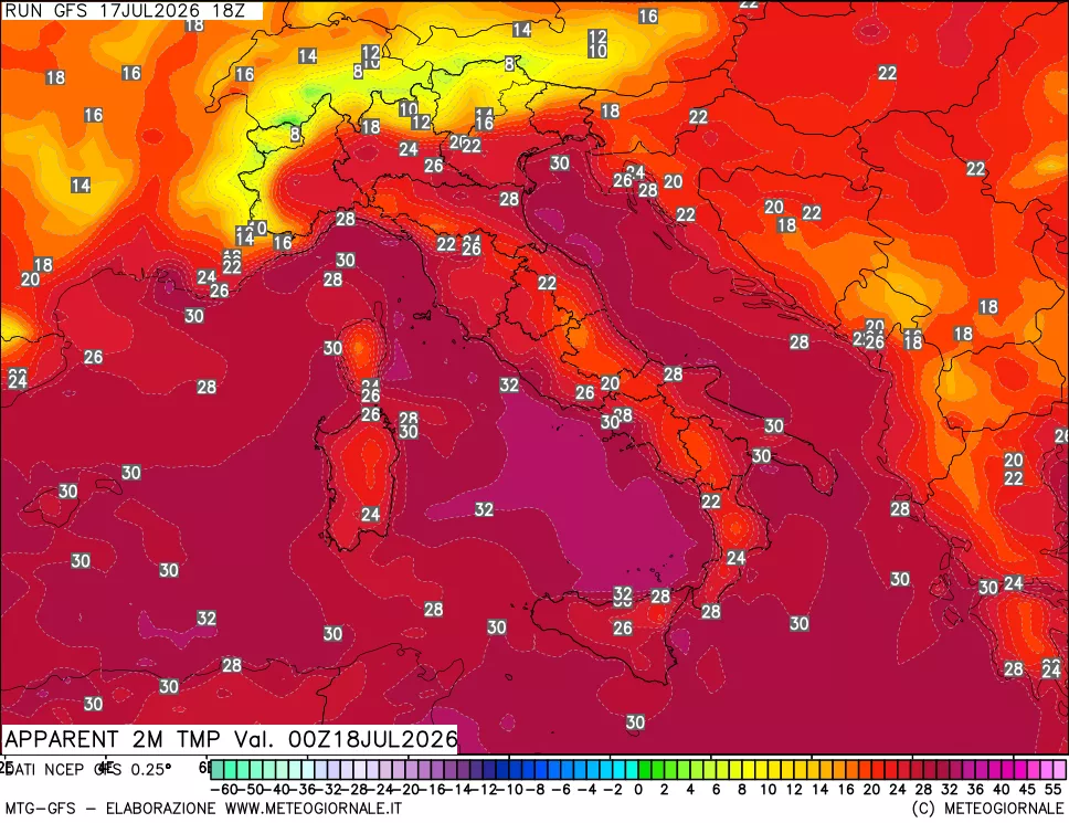 mappa Temp percepita