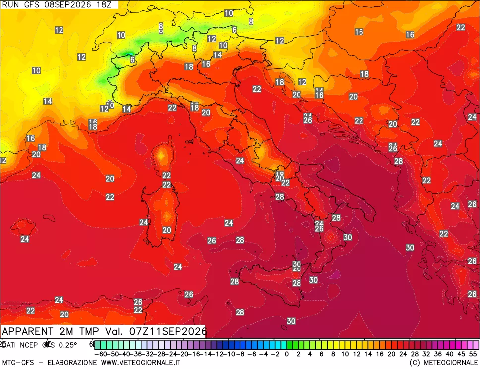 mappa Temp percepita