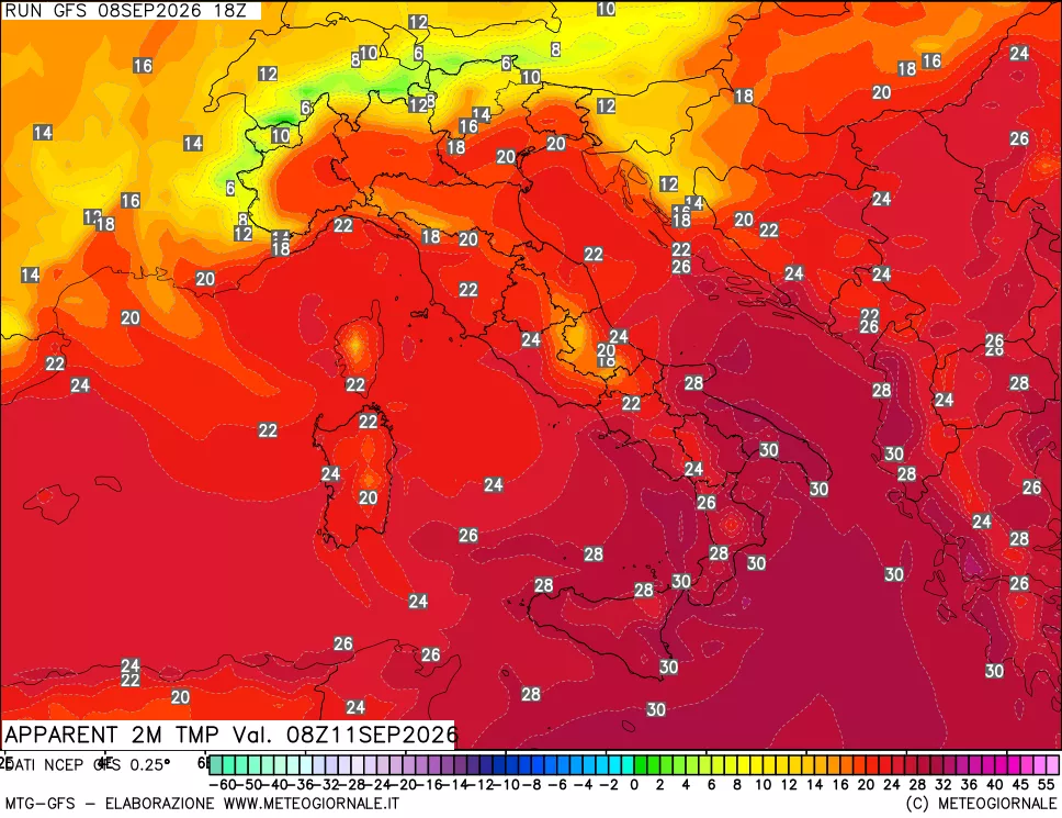mappa Temp percepita