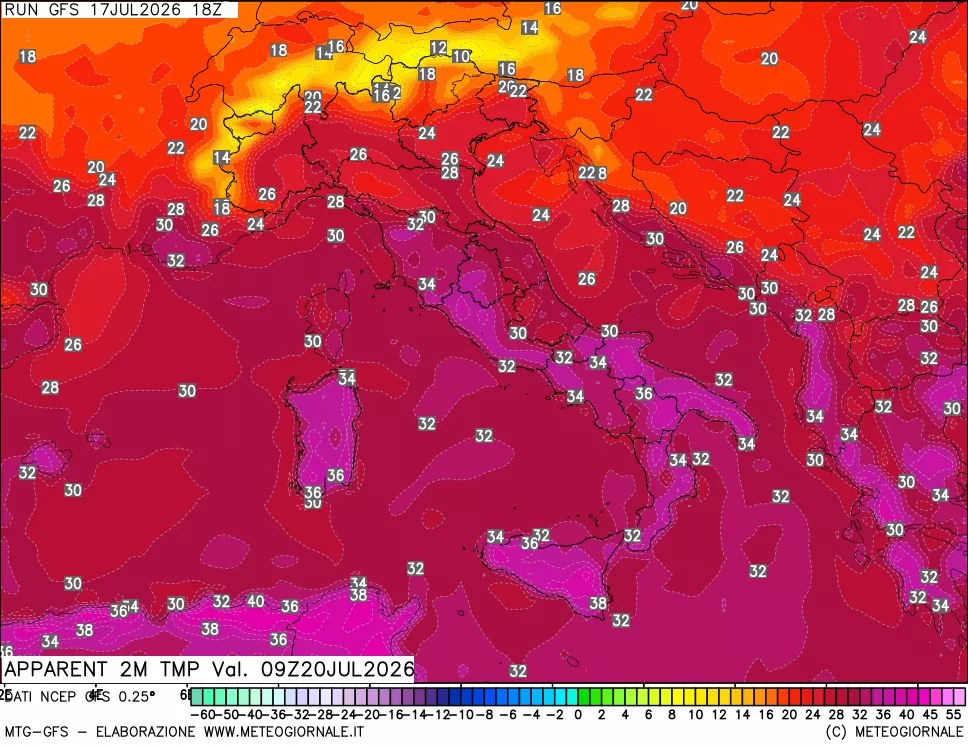 mappa Temp percepita